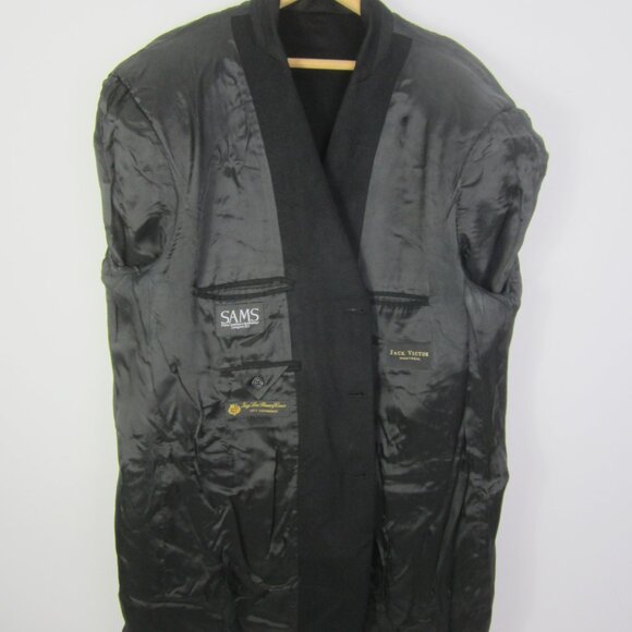 Jack Victor Sport Coat Mens 48L Black Loro Piana Italy 100% Cashmere Blazer - Picture 13 of 15